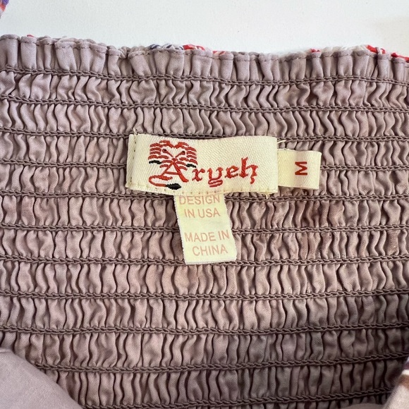 Aryeh Retro Fit and Flare Strappy Cotton Boho Floral Print Dress Medium - Picture 5 of 9